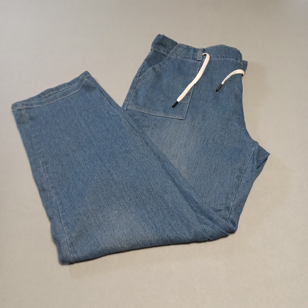 JM Denim‎ Blue Jogger Pants Mens 2XL Elastic Waist Drawstring Straight Leg Wash